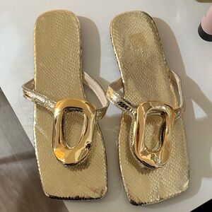 Elegant Gold Women's Sandals